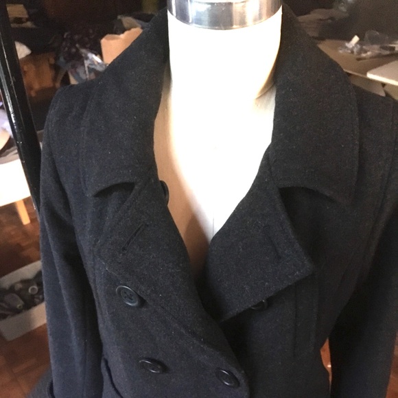 American Eagle Outfitters Charcoal Grey Pea Coat - Picture 2 of 4